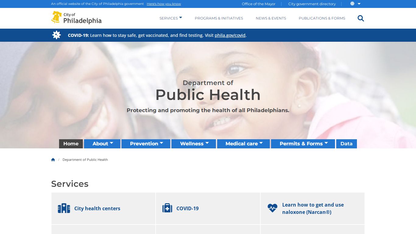 Department of Public Health | Homepage | City of Philadelphia