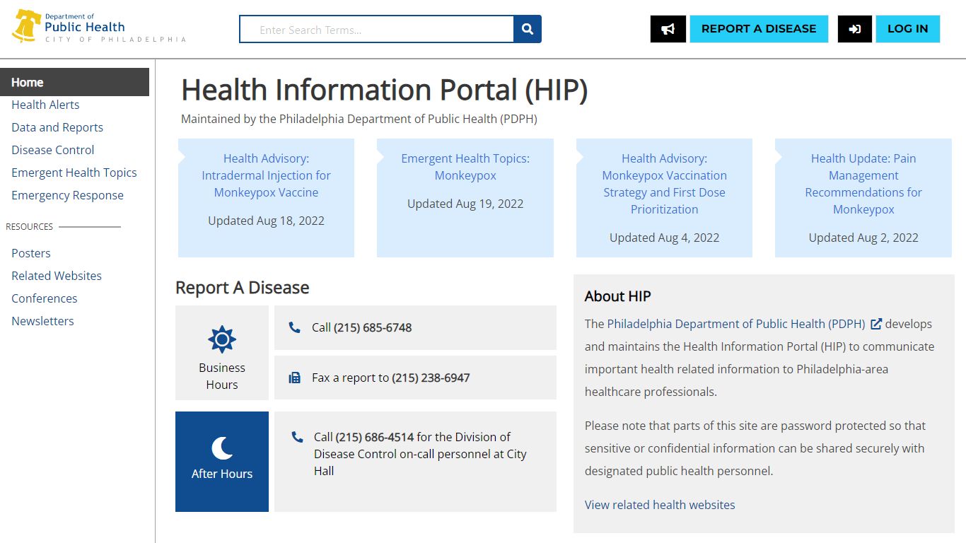 Philadelphia Department of Public Health - Health Information Portal ...